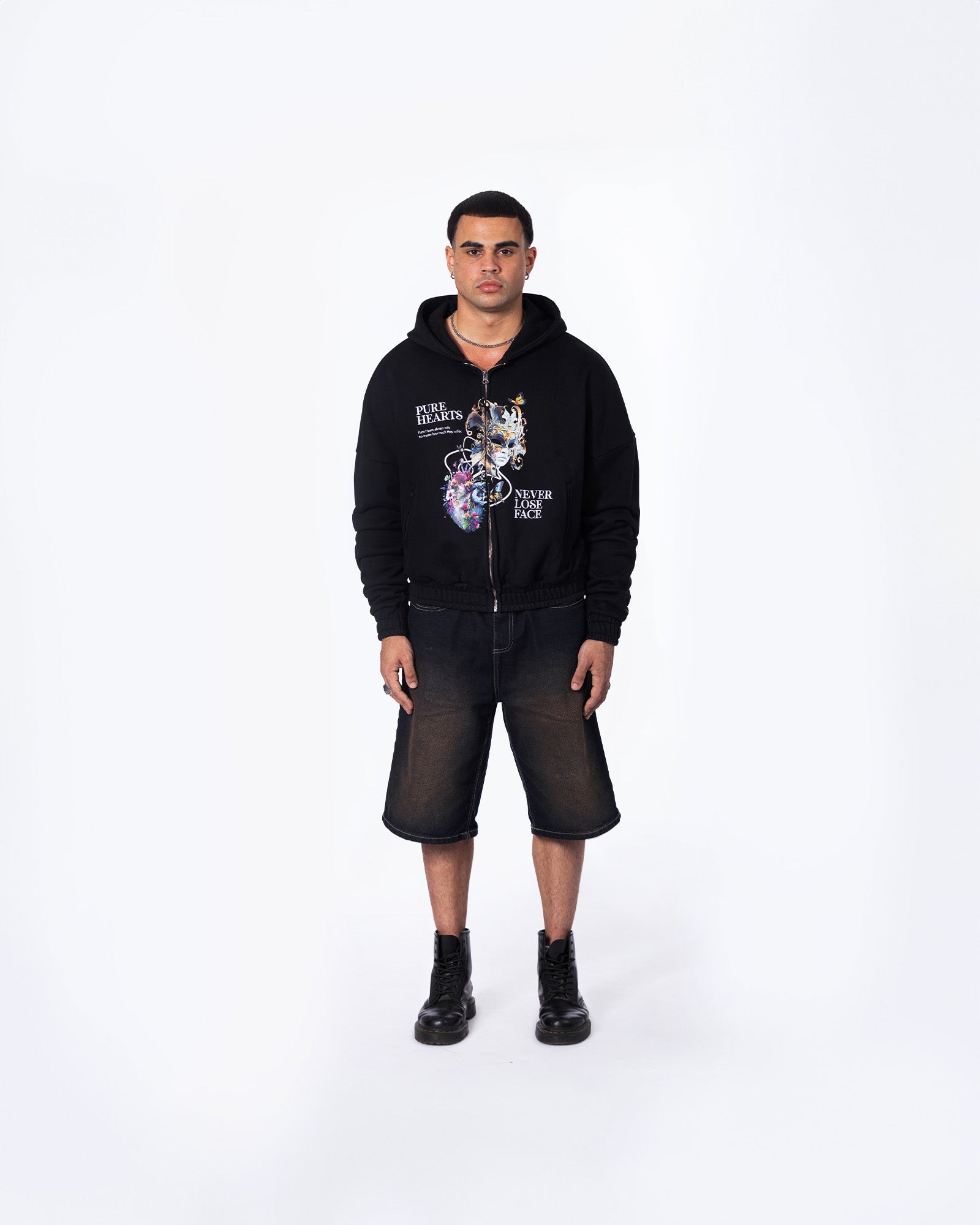 Pure Hearts Zip Hoodie - Neverloseface