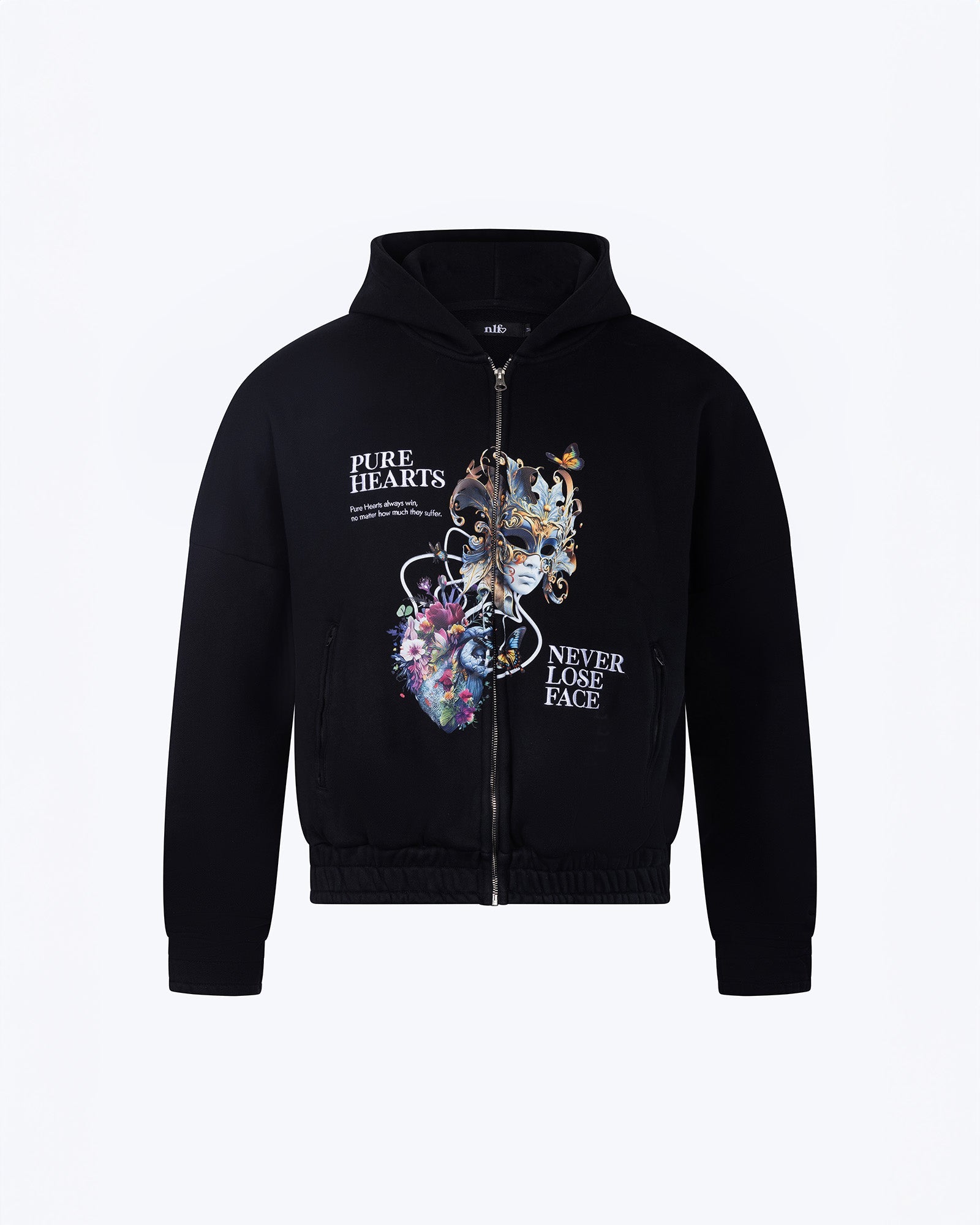 Pure Hearts Zip Hoodie - Neverloseface